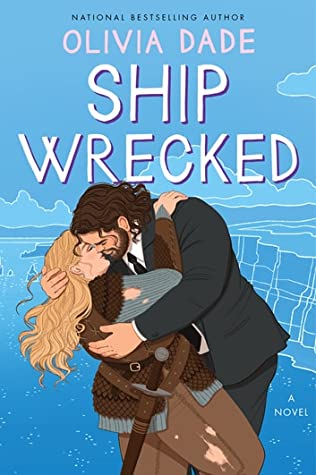 Ship Wrecked by Olivia Dade. An illustrated cover. A plus-sized man and woman are kissing in from of some icy cliffs. He is wearing a suit and she's in some leather fantasy armor that actually covers her body.