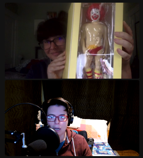 Sexy Ronald and his fries, in the box, and please note my expression of horror. 