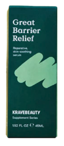 Krave Beauty Great Barrier Relief in a deep green box