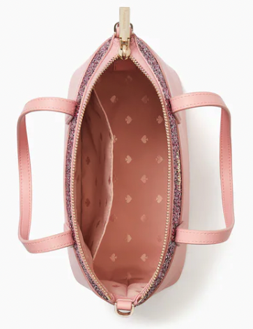 overhead view of the bag because it's pink and yeah it looks like a yoni. 