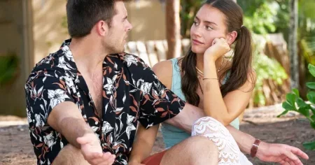 Anastasia listens to Zach drone on