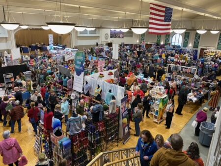 An ariel view of the vendor floor.