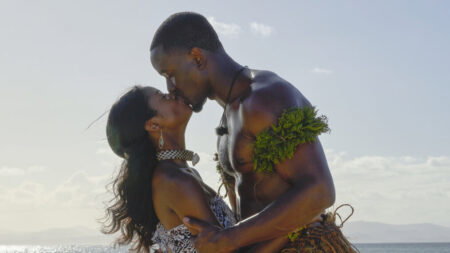 Charity and Xavier kiss