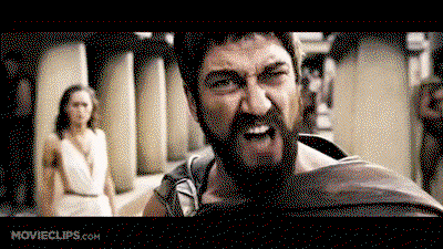 King Leonidas kicks a dude down a well