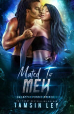 Mated to Mek by Tamsin Ley. A blue spacey cover with a man embracing a woman from the back. However, the biggest issue is the title font. The K in Mek is blocky and looks more like an H, making the title seem like Mated to Meh.