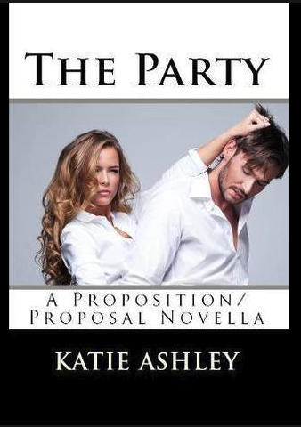 THE PARTY by Katie Ashley, featuring a picture of a woman with long blonde waves in a white button down straight up pulling the hair and shoving away a man in a button down who is facing away from her. it is surprisingly violent? 