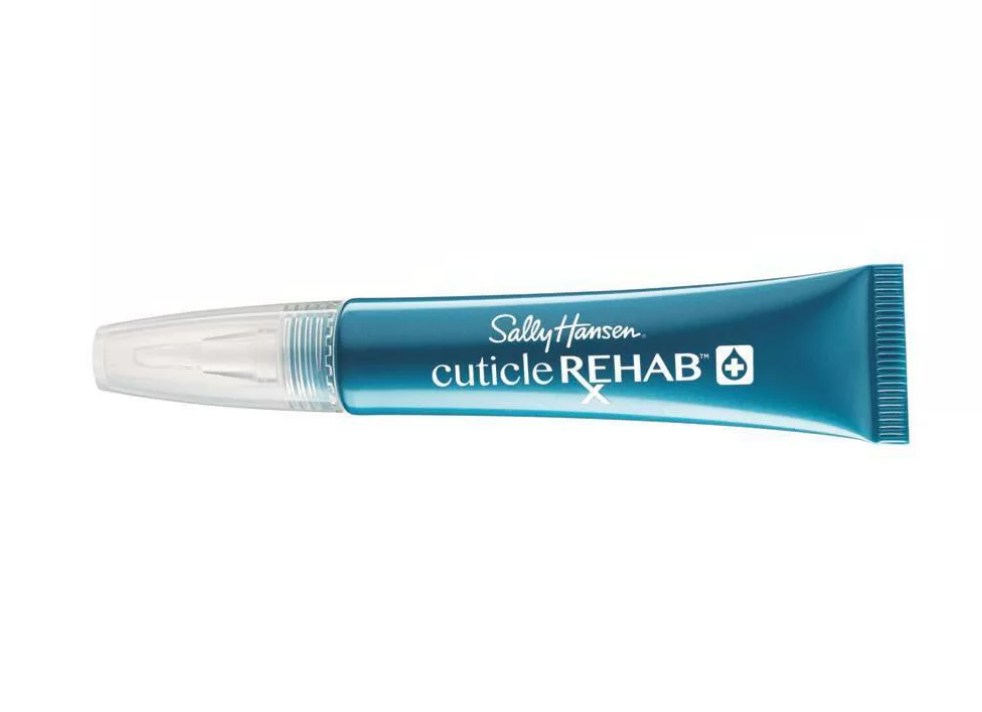 A blue squeezable tube with clear cap.