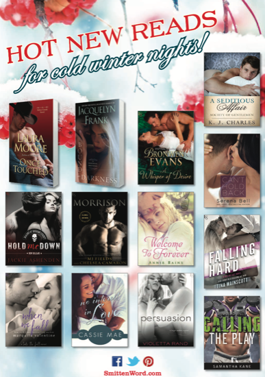 HOT NEW READS from SmittenWord.com - ballantine Bantam Dell Loveswepts blog. there's a collection of 13 different books against a background of frosted berries. 