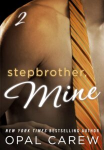 SStepbrother Mine by Opal Carew a close up of a shirtless man with a rather ugly yellow and red striped tie draped over one shoulder and covering that treacherous nipple