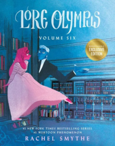 BN Exclusive cover of Lore Olympus Vol 6 with Hades showing Kore a giant freaking library - a beauty and the beast disney reference I'm definitely here for. 