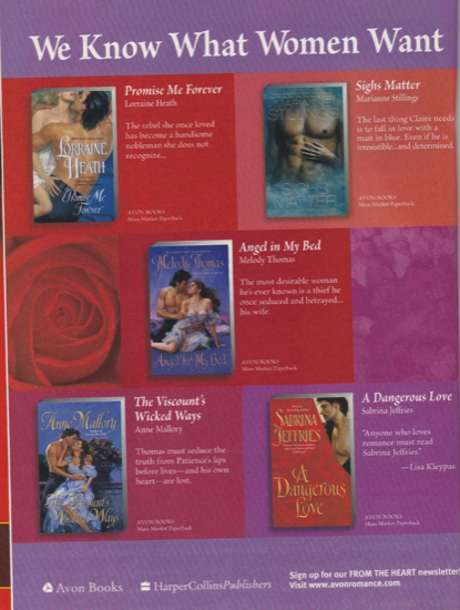 A display of five covers against a red background with a rose, and the headline is We Know What Women Want, but the books are mostly blue with one red cover in the lower corner. 