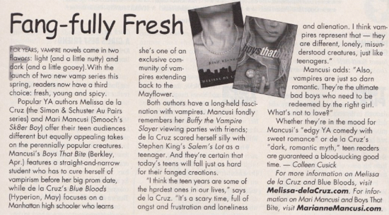 FANG-FULLY FRESH FOR YEARS, VAMPIRE novels came in two she's one of an flavors: light (and a little nutty) and dark (and a little gooey).