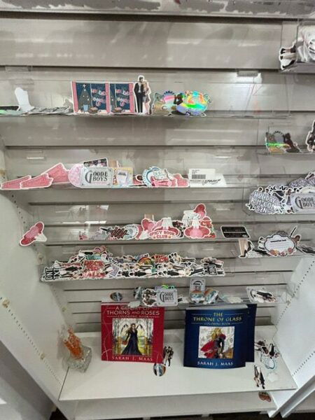 A shelf full of stickers