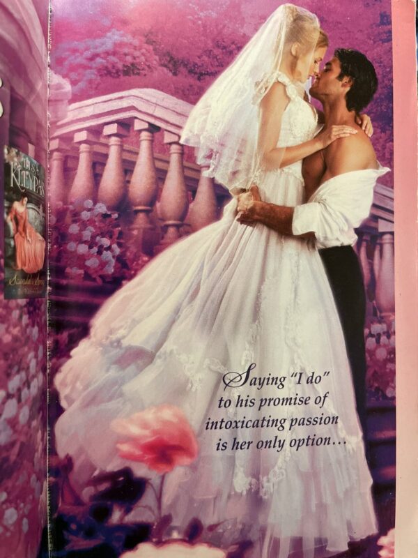 The printed stepback of marrying winterbourne, where the painting is now shaded in pink aside from the human figures
