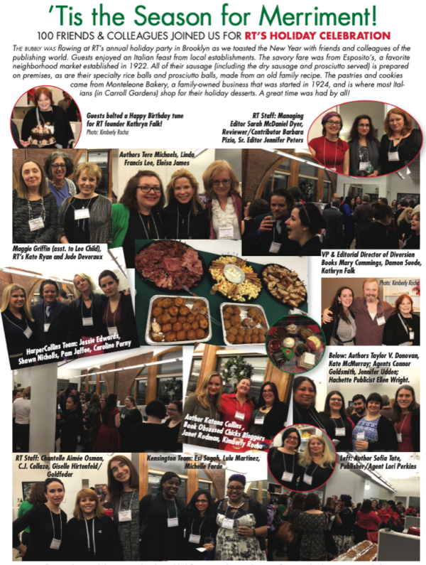 Tis the season for merriment with the rt holiday celebration including Eloisa James, Jude Deveraux, the PR team from Avon HarperCollins, and the RT staff.