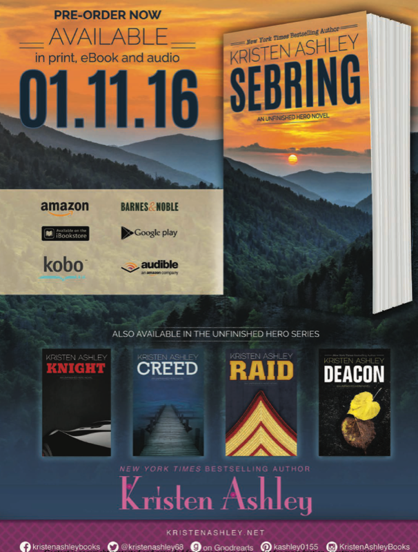 The ad for the Unfinished hero series, which features a sunset over a mountain landscape. The titles are SEBRING, KNIGHT, CREED, RAID, and DEACON .