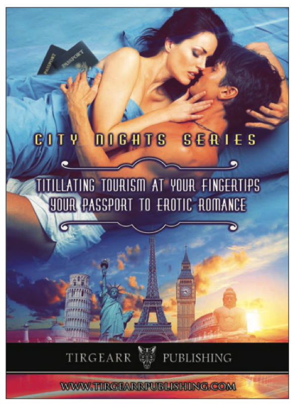 A White woman with dark hair and a resemblance to Angelina Jolie who is wrapped in a sheet embraces a guy in his white shorts, and behind them are two very large photoshopped Passports. DO not schtup on your passport!