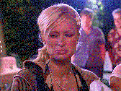 Paris Hilton makes a grossed out face