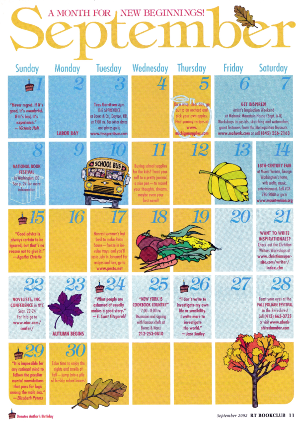 The month of September has things like "harvest summer's last basil to make Pesto For recipes and LORE, visit Pesto.net!