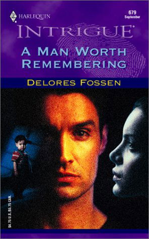 A Man Worth Remembering has a blurry image of a young child next to a mostly-shadowed very orange illustration of a man's face that looks a little like Mark Harmon, with a side profile of a woman to the right in black and white