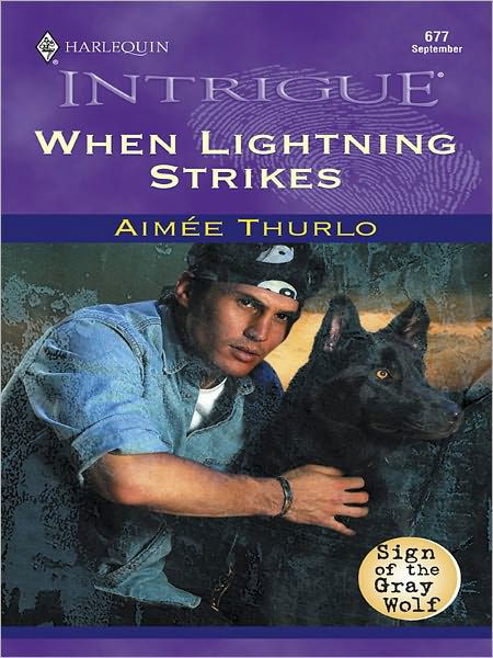 When Lightning Strikes features a guy using one hand to hold back a big black dog and it looks like he's wearing something on his head like a kerchief or a bandanna with yin and yang symbols on it