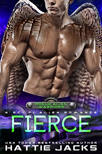 Fierce by Hattie Jacks. A headless shirtless man looks like he's made of shiny rubber, but his shoulders are starting to become scaly and giant hawk wings are sprouting from his back,