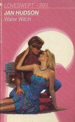 A mostly pink background with a big white swirl in the middle, and a couple embracing. She has a strapless teal gown on and is curled up mostly on the ground. Behind her is a guy with a 90s floppy hair cut and a burgundy shirt. Her hand is resting on his cheek and he's got one hand on her hip.