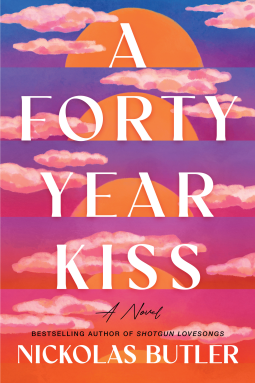 A Forty Year Kiss - Nicholas Butler - an orange, blue purple and yellow sunset with clouds 