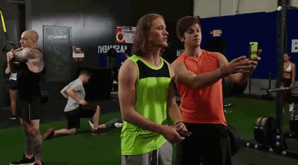 Jonesy and Reilly take selfies