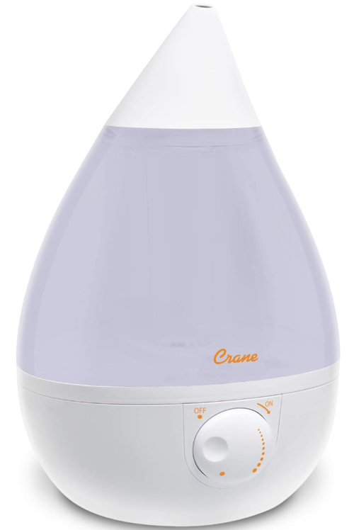  A teardrop shaped humidifier in frosted plastic and white