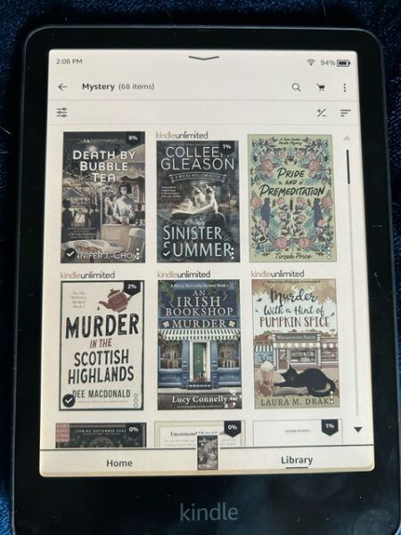 A page of mystery titles