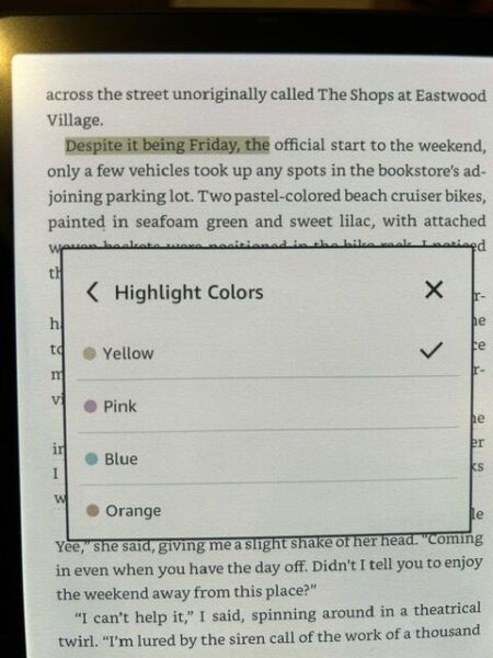 A section of white text highlighted yellow