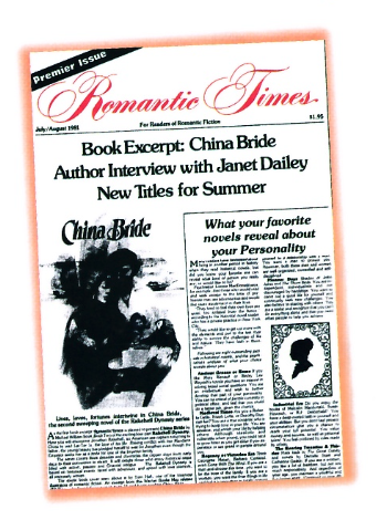The first Romantic Times which had the headline: Book Excerpt: China Bride Author Interview with Janet Dailey New Titles for Summer