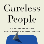 The cover of Careless People a Cautionary Tale of Power Greed and Lost Idealism by Sarah Wynn-Williams, with a square of Facebook blue with a shark fin sticking out.