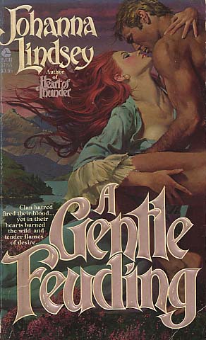 A Gentle Feuding - a red haired woman with her back arched leans into a muscular naked dude 