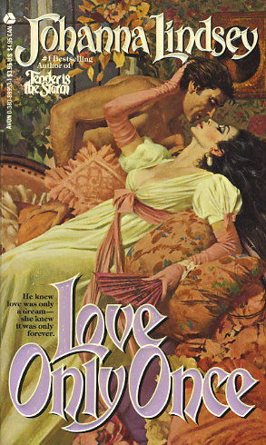 Love Only Once - a dark haired woman in a white nightgown reclines on a bunch of cushions while yet another naked dude bends over her