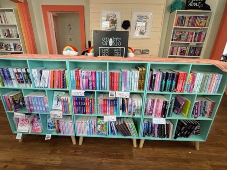 A shelf of sports romance