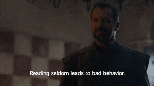 A guy in a suit says Reading seldom leads to bad behavior