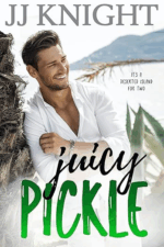 Juicy Pickle by JJ Knight. A nondescript white dude in a white button down leans against a palm tree.