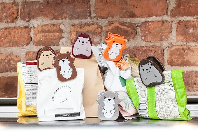 A selection of bag clips that look like little woodland creatures.