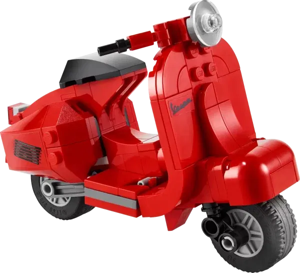 A red miniature lego Vespa