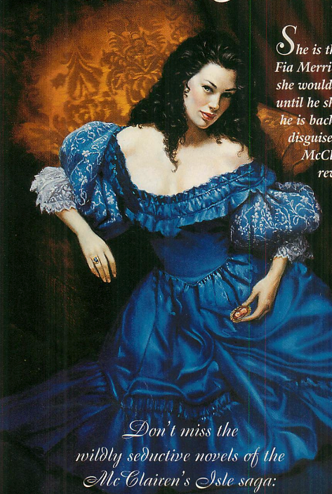 An illustration of a black haired white woman in a puffy, ruffled off the shoulder blue gown 
