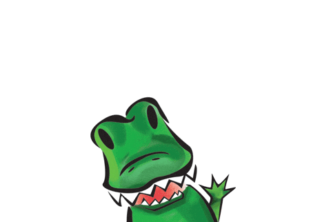 An illustration of an alligator waves at you it's very cute