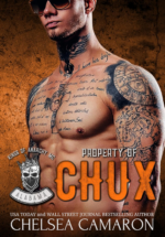 Property of Chux by Chelsea Camaron. It's just a heavily tattooed man in sun glasses and no shirt. But is the title also his name? Chux?