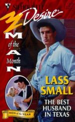 The Best Husband in Texas by Lass Small. A man in a denim shirt and white cowboy hat glowers from the cover.