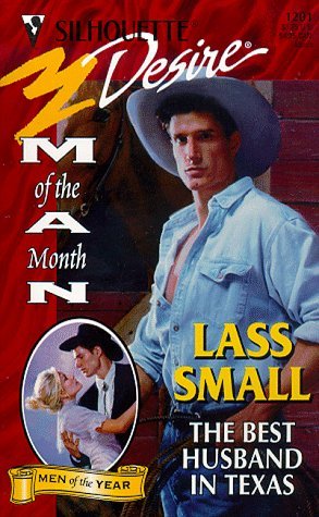 The Best Husband in Texas by Lass Small. A man in a denim shirt and white cowboy hat glowers from the cover. 