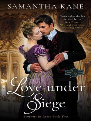 Love under siege three: oh hey it’s a historical? A man in a burgundy vest, cravat and cutaway coat is dancing with a blonde woman in a purple gown in an ornate ballroom. No one is naked.