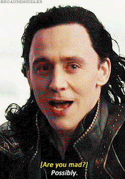 Tom Hiddleston answering question Are you Mad with Possibly.