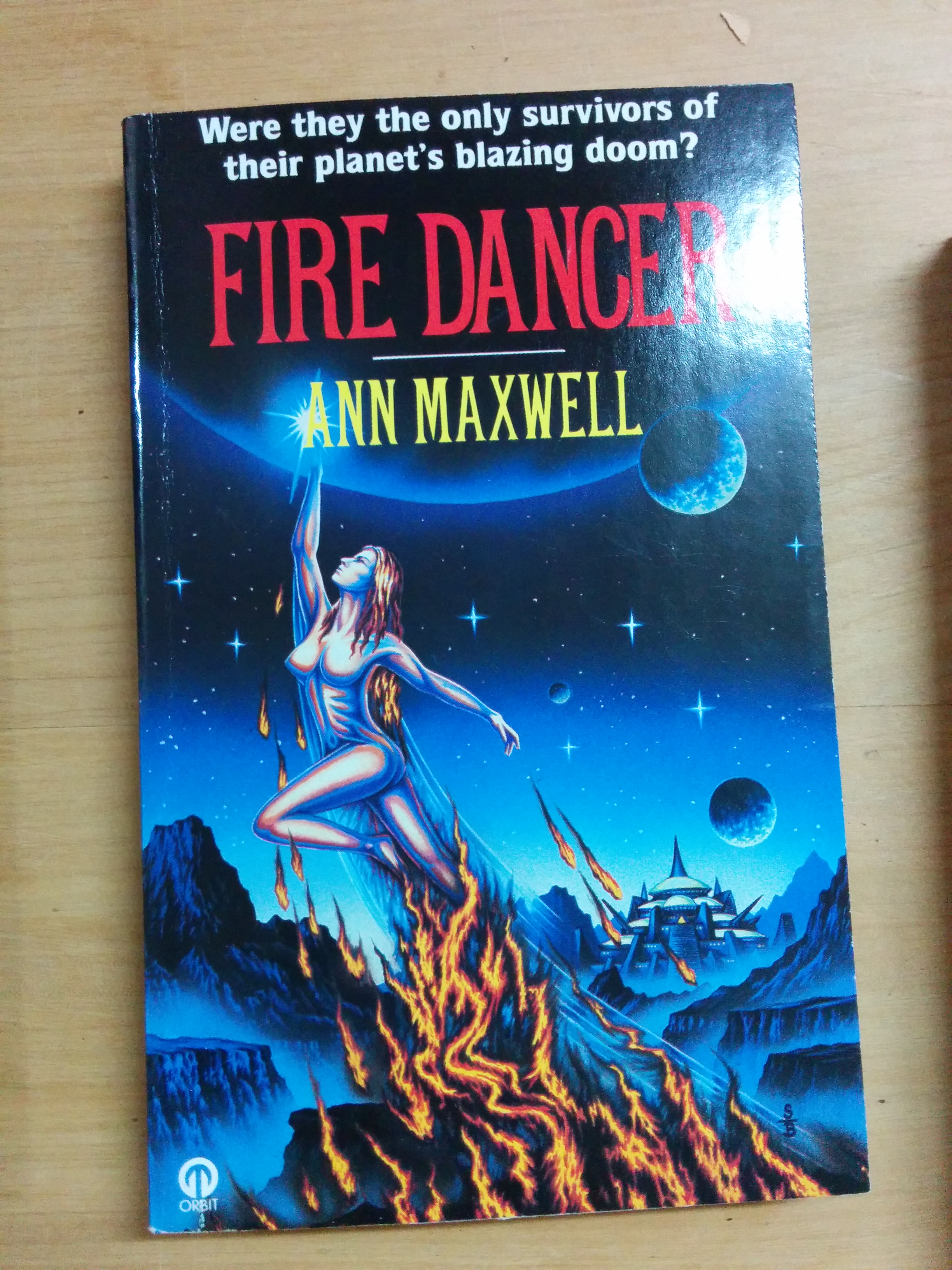 Fire Dancer - naked woman with pointy boobs rising out of some very liquid looking fire