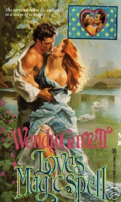 Love's Magic Spell - clothes half off embracing in the forest or something or maybe a city it's hard to tell